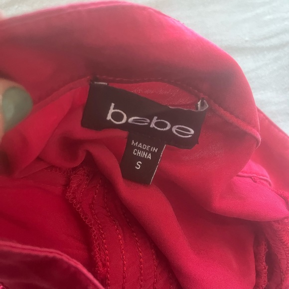 Y2K 90s Bebe Corset Bustier Halter Red Top - Picture 3 of 4